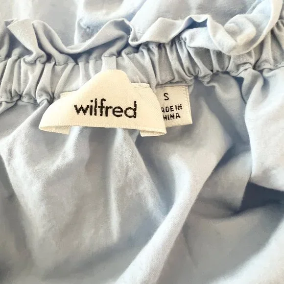 Aritzia Wilfred | Cropped Off Shoulder Cotton Blouse | Small | Blue - Picture 7 of 9